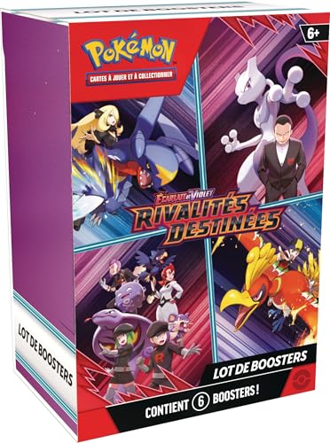 Pokémon: Lot de boosters Écarlate et Violet – Rivalités Destinées du JCC Pokémon (6 boosters)