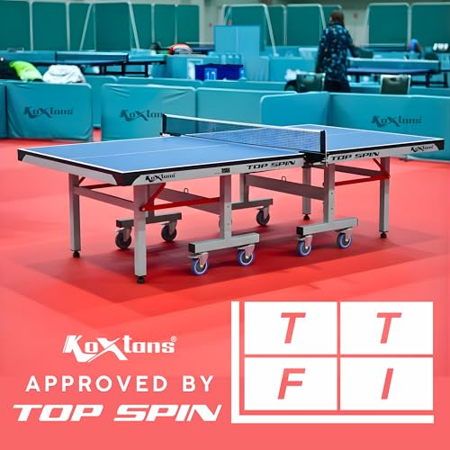 Image of Table Tennis Table, 25mm UV-Coated Top, TTFI Approved, Indoor Use, Smooth Bounce Surface for Home and Clubs, TOP Spin