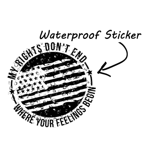 Image of eDesign My Rights Don't End Where Your Feelings Begin Sticker Decal Vinyl - 5 Inches - Premium Vinyl Sticker for Cars Trucks Laptops and More - Weatherproof and Durable 2-Pack