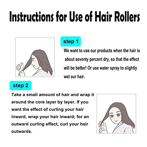 Image of SWEETPEA�6PCS Hair Rollers For Hair Curling | Self Grip Holding Rollers | Rollers for Hair - Hair Rollers for Long Medium Short Hair (SVR004)(3 X 6 CM)