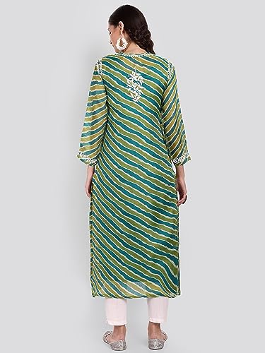 Image of Seva Chikan Hand Embroidered Chikankari Kota Lucknowi Kurti Kurta with Slip SCL4047
