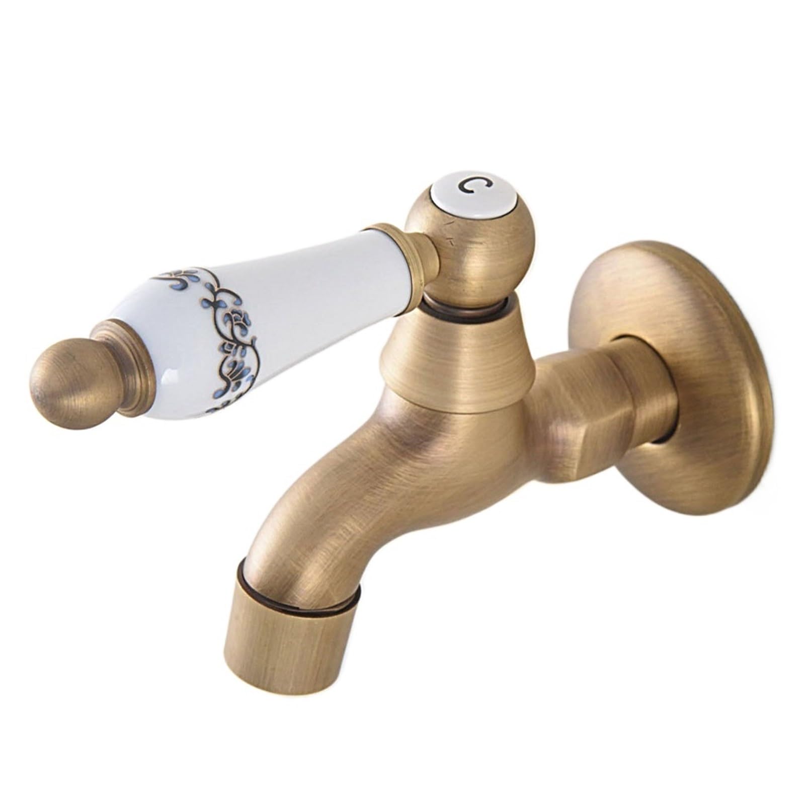 Wwpmnqd Style03 Taps Bronze Washing Machine Outdoor Faucet, Vintage Garden Bibcock Tap Wall Mounted Mop Brass For Garden(Style03)