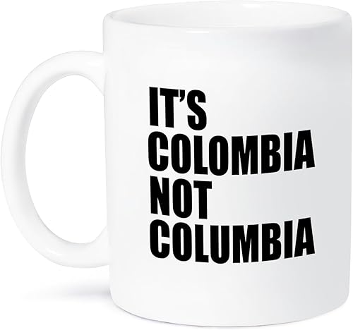3dRose Its Colombia Not Columbia - Taza de cerámica, 11 onzas, color blanco
