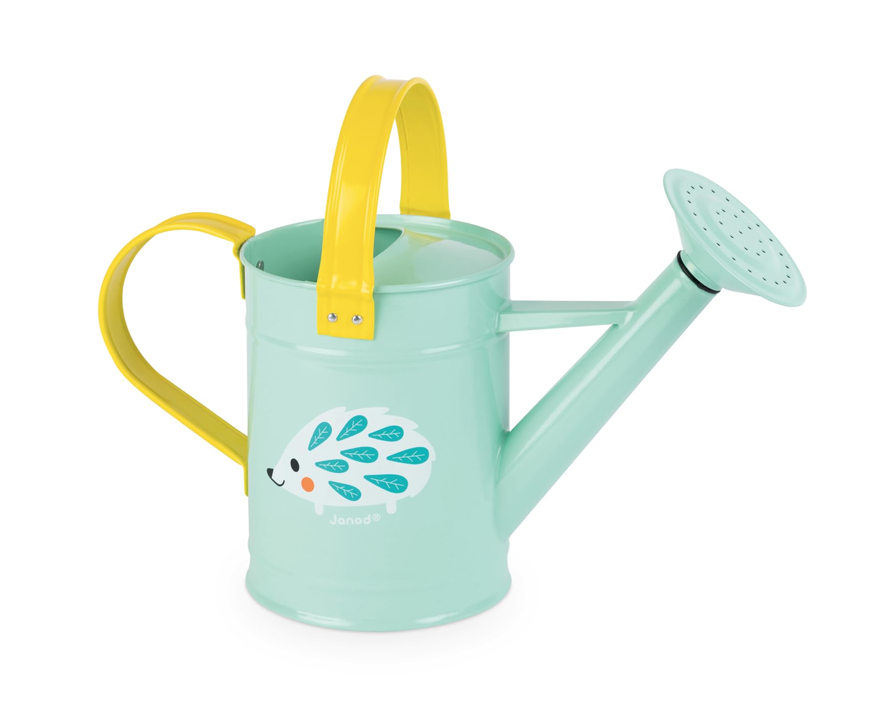Janod - Happy Garden - Metal Watering Can for Children - Outdoor Gardening Game - For children from the Age of 3, J03191, Blue and Yellow