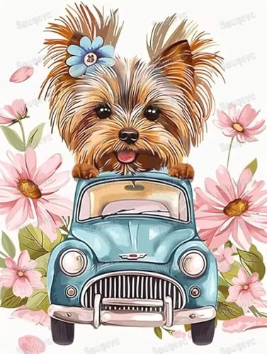 Cute Yorkshire 1000-Piece Wooden Jigsaw Puzzle - Letters on The Back -Perfect Interlocking Clear Printing - Adults Educational Puzzle Ideal Gifts - Display as Artwork Idea! -  Weatphe, enpt-a229