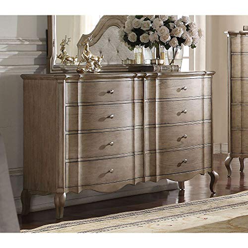 Chelmsford Wooden Dresser with 8 Storage Drawers, Well Assembled Dresser, Bedroom Vanity Room Dresser, Antique Taupe (Dresser) Chelmsford Wooden Dresser with 8 Storage Drawers, Well Assembled Dresser, Bedroom Vanity Room Dresser, Antique Taupe (Dresser)