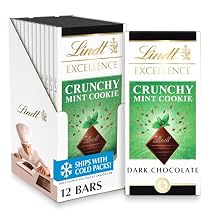New Lindt EXCELLENCE Crunchy Mint Cookie Dark Chocolate Candy Bar, 3.5 oz., 12 Pack