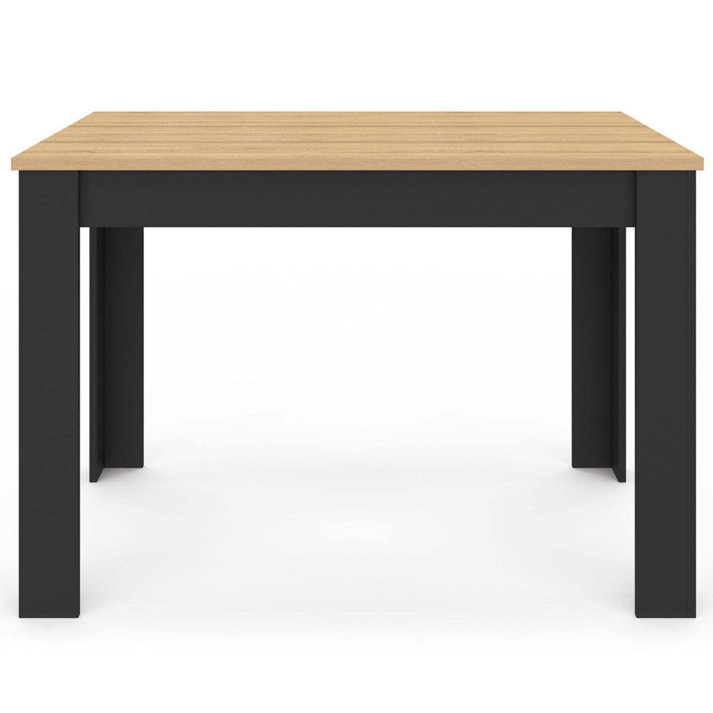 IDMarket - Table à Manger Rectangle ROZY 6 Personnes Noire Plateau façon hêtre 110 cm
