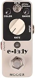 Mooer Pedal Flanger E-Lady MFL2 | para Guitarra e Baixo, Modos Normal e Filter, Controles de Rate, Range e Color, True Bypass, Compacto, Chassi em Metal, 9V DC