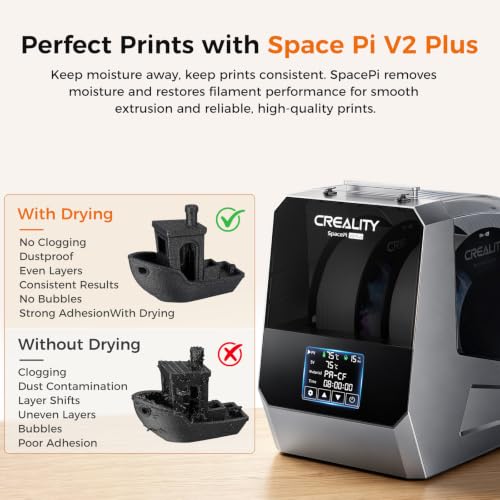 Image of Creality 2026 New Space Pi V2 Plus Filament Dryer, 2 Rolls 3D Printer Filament Dryer Box Upgraded PTC Heating, Temp Sensor, 75C Faster Drying for 1.75 /2.85mm PLA PETG ABS TPU PP PC