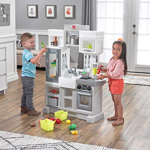 Step2 Downtown Delights Kitchen Spielküche | Spielzeugküche für Kinder mit 24 teiligem Zubehör Set inkl. u.a. Geschirr… – Bild 3