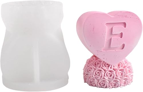 LAPUTA Molde decorativo para hacer velas, textura transparente, corazón 3D, flor de rosa, bricolaje, molde para velas, suministros para el hogar E