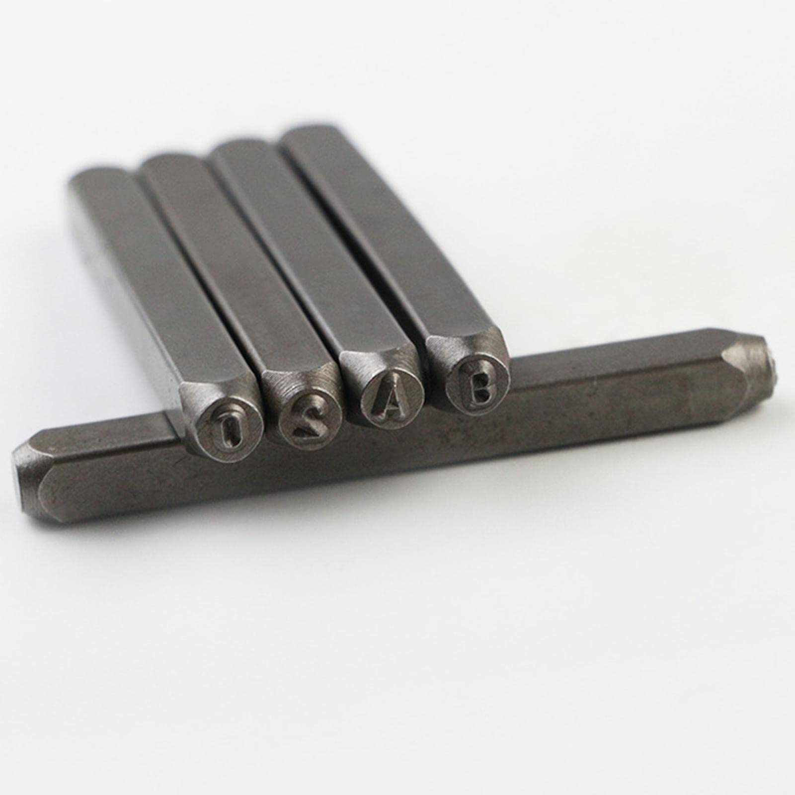 36 Piezas Número Letra Sello Punzón Herramientas para Estampado en Joyería Bolsos Y Relojes Hecho en Acero Resistente Adecuado para Artesanía Personal, 6mm