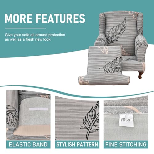 Housse fauteuil à oreilles extensible lot de 2 pour protéger votre salon