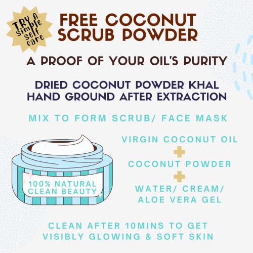 Image of COCO CRUSH Cold Pressed Coconut Oil for Hair and Skin | 100% Pure Virgin Oil | Moisturizing and Nourishing | Natural After Bath Care (50 ml)
