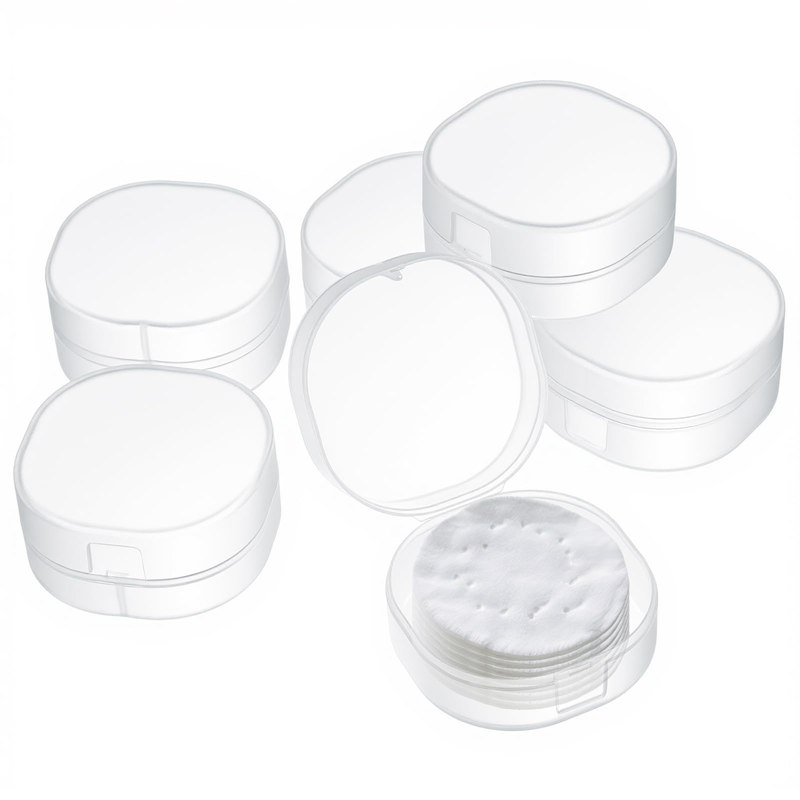 6 Pcs Cotton Pad Holder Travel Makeup Sponge Case Travel Cotton Square Holder Clear Beauty Sponge Makeup Puff Protective Container Portable Dust-Proof Pocket Cosmetic Puff Box for Pads-image-40