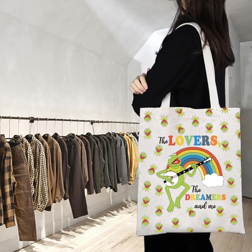Tote Bag Frog Rainbow Lovers Dreamers Singing miniatura 2