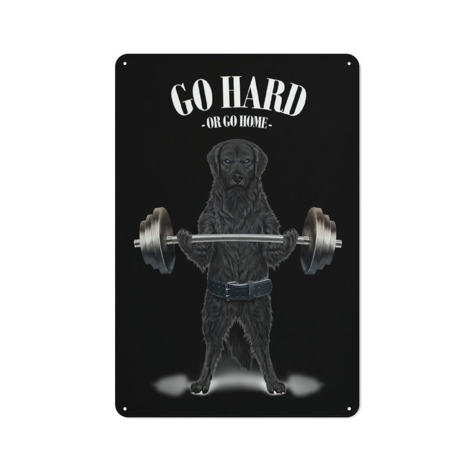Junmoney Labrador Dog Weightlifting Tin Wall Plaque 30X20cm With For Studio Or Craft Room, For Metal Sign Collectors, For Kitchen And Home Bar Decor