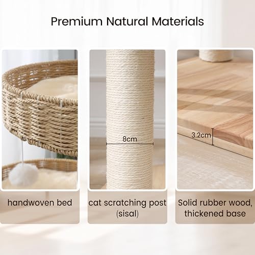 Árbol para gatos grande de madera sólida 48 pulgadas miniatura 6