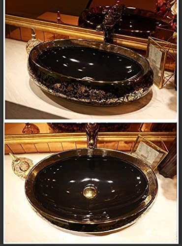 Image of Bathroom Sink, Black Gold, Metallic Finish, Ceramic