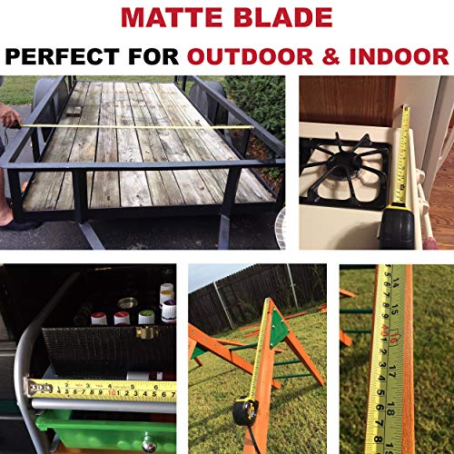 25 Foot Tape Measure By Kutir - Easy To Read, Both Side Dual Ruler, Magnetic Hook, Shock Absorbent Solid Rubber Case Measuring Tape #TOP5