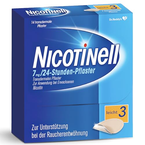 Nicotinell Pflaster 7 mg / 24-Stunden- Nikotinpflaster, 14 St.: Pflasterstärke Leicht. Raucherentwöhnung. Mit der Steady-Flow Technologie hilft. Nikotinpflaster. Rauchen aufhören. Nikotin aufhören