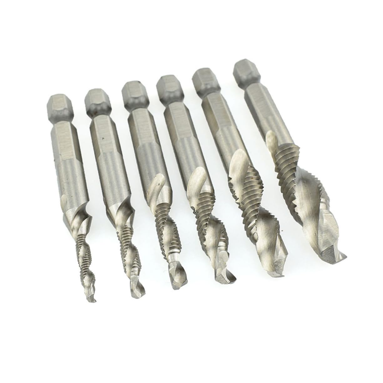 Housoutil Juego De 18 Brocas Avellanadas Con Revestimiento De Titanio Para Taladro De Metal Y Macho De Roscar Con Punta Espiral Para Acero.