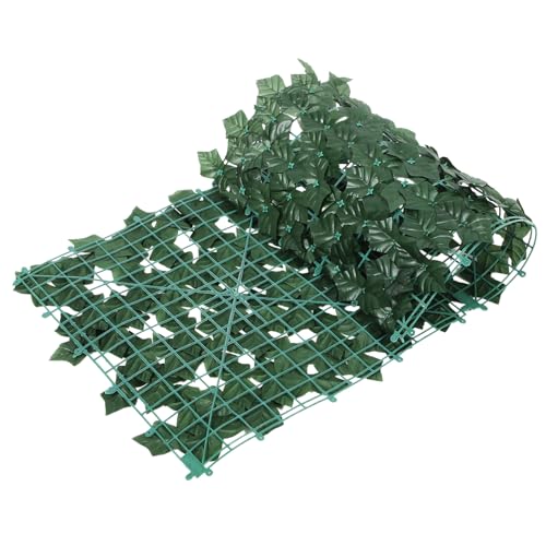 BESPORTBLE Valla Artificial Borde de esgrima de jardín Plantas Pared de Hierba Tallos Verdes Artificial Plants el Patio Pantalla de Enrejado Artificial Decoración de jardín el plastico Green