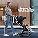 Babideal Lightweight Travel Stroller for Baby, Self-Folding Toddler Stroller with Large Canopy, Full-Reclining Seat, Cup Holder Included - Newborn to 50lbs.