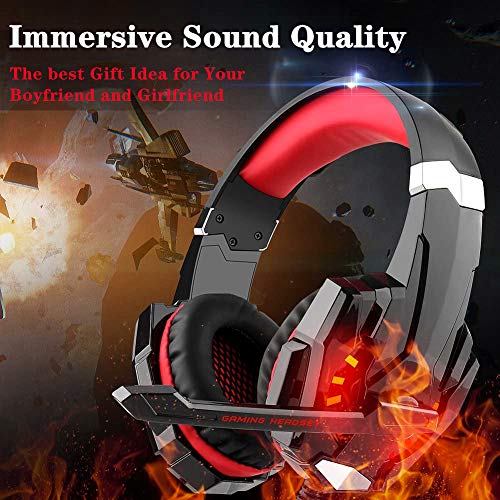 Voice Changer Gaming Headset With Mic For Xbox One,Pc,Ps4,Over-Ear Headphones With Volume Control Led Light Cool Style Stereo,Noise Reduction For Phone/Ps4/Xbox/Switch/Ipad/Computer/Kids #TOP1