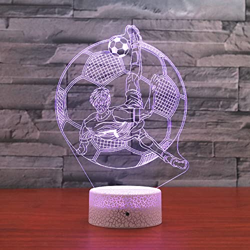 Lámpara de noche 3D fútbol para niños con mando y LED miniatura 7