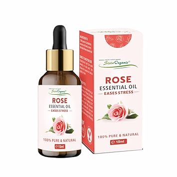 SistaOrganic Pure Rose Oil for Instant Radiant Glow Skin I Repair skin indeep I Naturally Rejuvenates Skin I Relaxing Massage oil I Treat Acne, Under eye dark circles I Wrinkle Repair - 15ml