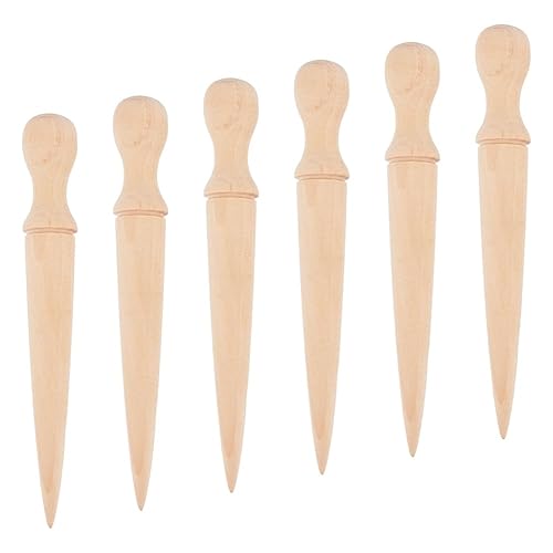 6Pcs Hand Dibber Wooden Hole Punch for Seeds Plant Garden
