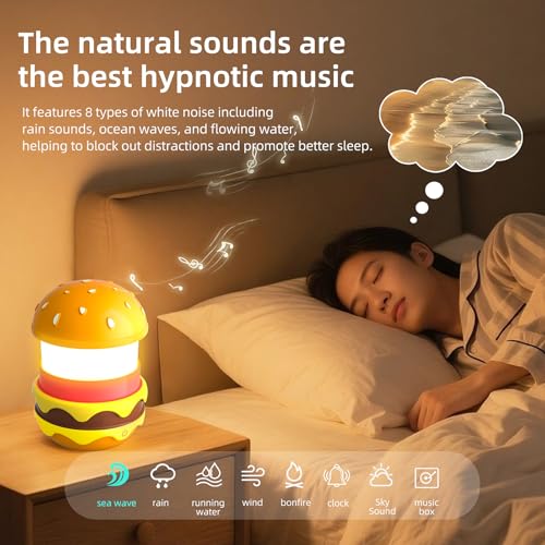 Lámpara de mesa de noche con altavoz Bluetooth y ruido blanco miniatura 6