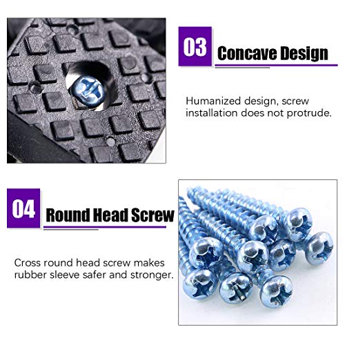 Swpeet 80Pcs Black 22Mm & 30Mm Square Shape Furniture Pads With Screws, Heavy Duty Rubber Non Slip Non Skid Furniture Feet For Table Desk Chair And Sofa Leg Furniture Cups To Protect #TOP4