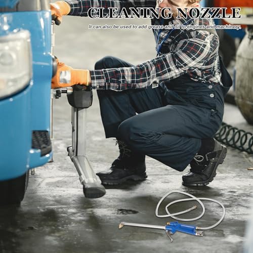 ASAKKURA Pneumatisches Reinigungsgerät Motoröl Düse Lang Luftdruck Motorraumreiniger Kfz Spezialwerkzeug für Autopflege