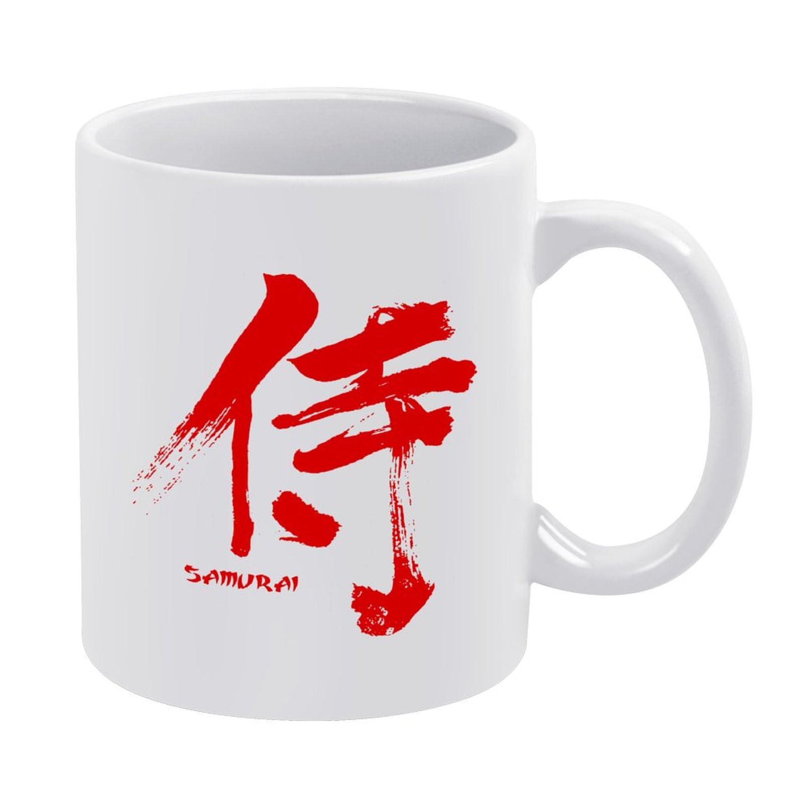 Japanese Kanji Samurai Bushido Ceramic Coffee Mug 11oz Durable Printed Gift Cup