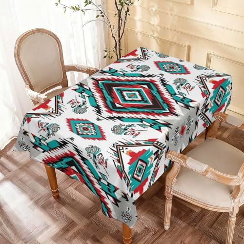 Nappe imperméable géométrique Indiana blanche style ethnique pour banquet
