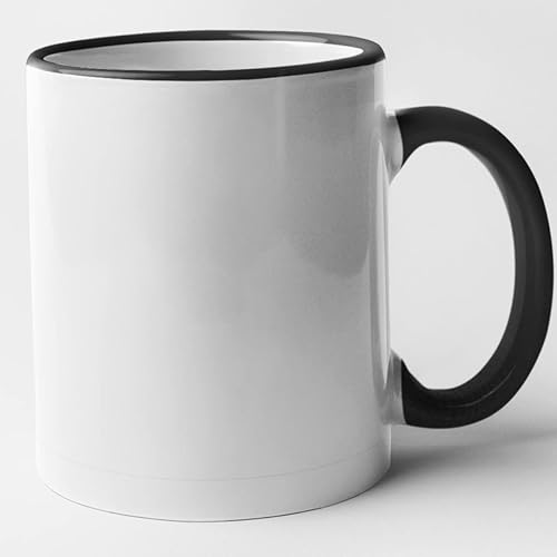Miniatura 4 de Tazas personalizadas con palabras personalizadas, texto o nombres, borde negro y asa, taza de café de 11 onzas, tazas de café personalizables para