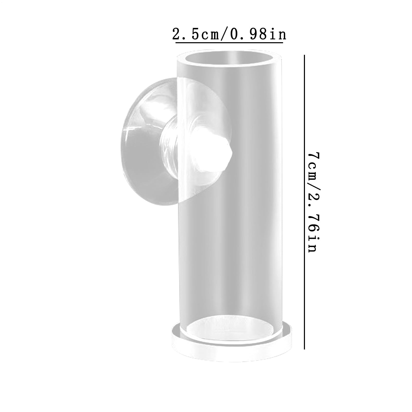 Acrylic Fish Food Feeder, Compact Sturdy Smooth Cylindrical Treat Dispenser Tube, 2.76x0.98x0.98 inches Portable Convenient Aquarium Feeding Tool for Large and Small Fish Tanks