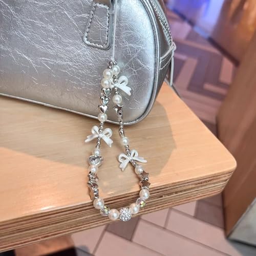 Image of Beaded Camera Wrist Strap Cute Digital Camera Charm Lanyard, Phone Wristlet Charms, Phone Chain for Camera