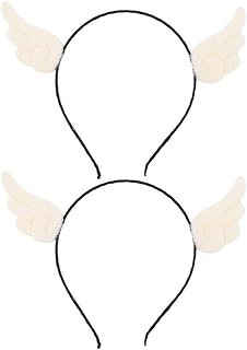 Lurrose - Cerchietto per capelli con ali di angelo, 2 pezzi