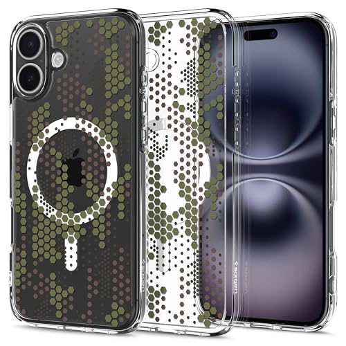 Image of Spigen Ultra Hybrid MagFit designed for iPhone 16 Plus case cover [MagSafe compatible] (2024) - Digital Camo