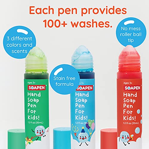 SOAPEN-Kids-Roll-On-Hand-Soap-As-Seen-on-Shark-Tank-Fun-Colorful-Soap-Pen-Encourages-Proper-Handwashing-3-Pack-Fresh-Pear-Berry-Blast-Tangy-Tangerine