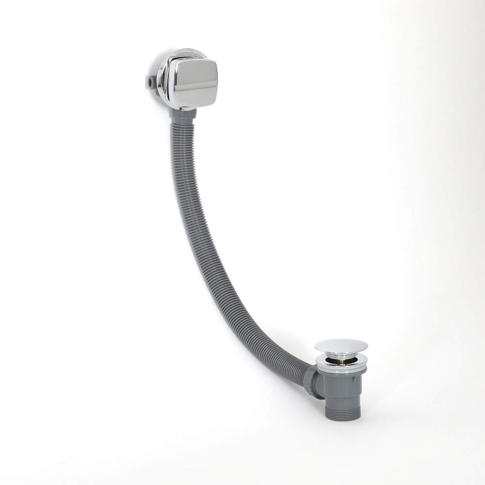 Milano Chrome Arvo Overflow Bath Filler Tap Pop Up Click Clack Waste
