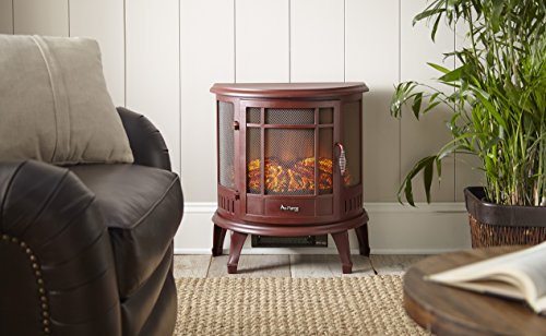 image for e-Flame USA Regal Freestanding Electric Fireplace Stove - 3-D Log and 