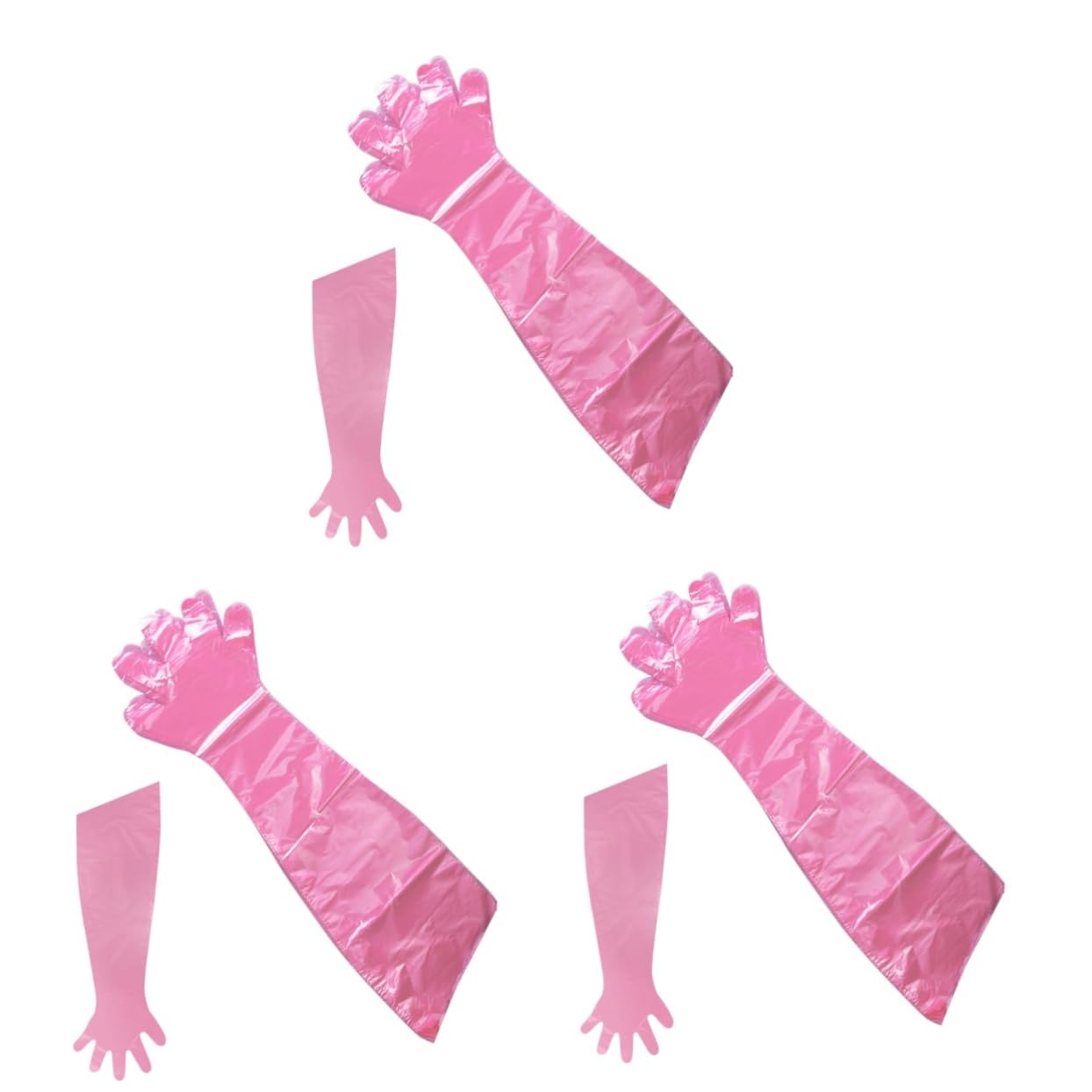 Hemobllo 300 Pcs Glove Serving Safe Utility Security Long Arm Farm Animal Nanning Red