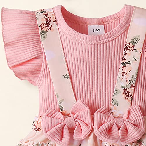 Kiluex Infant Baby Girl Clothes Romper Cute Suspender Summer Outfits Floral One-Piece Jumpsuits Onesies (Pink, 3-6 Months) #TOP6