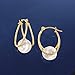 Ross-Simons 8-9mm Cultured Pearl Double-Hoop Earrings in 14kt Yellow Gold. 3/4