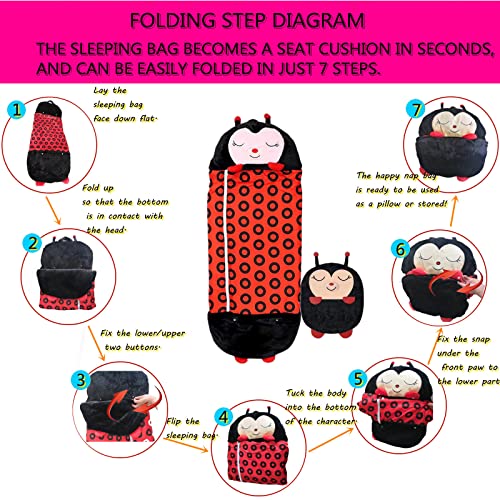 Large children’s Play Pillow Happy Sleeping Bag 180 x 60cm 2-in-1 Cartoon Animal Happy Game Sleeping Bag, Soft and Comfortable Sleeping Bag Pillows Foldable Seat Cushion Bringing Surprises to Children - Image 4